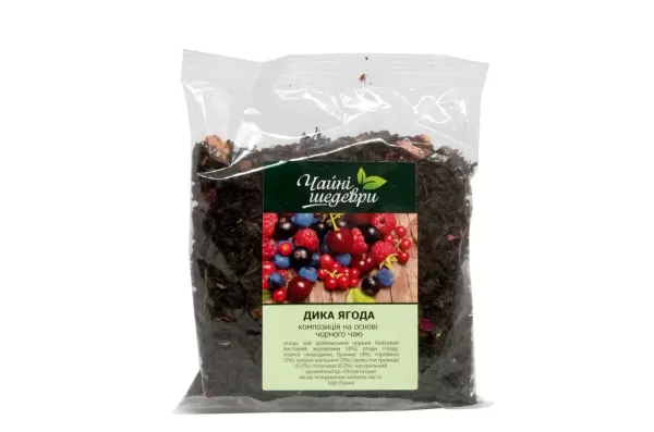 Чай чорний Чайні шедеври заварний "Дика ягода" 100гр