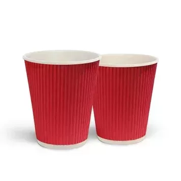 110 мл. стакан двошаровий гофрований помаранчевий (30 шт)